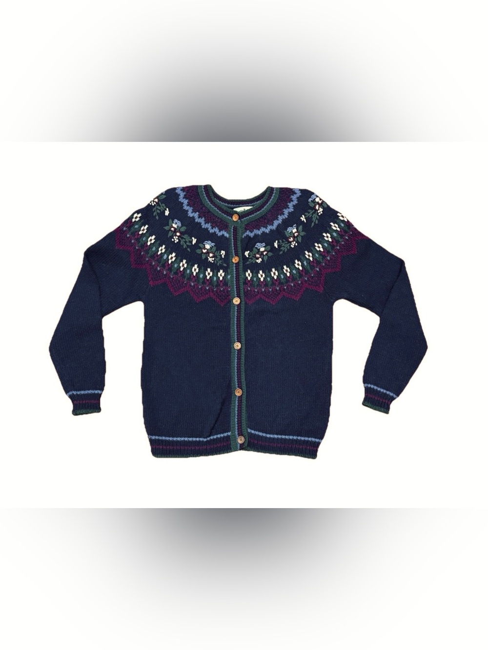 Vintage Northern Reflections Women’s Knit Cardigan Sweater Size Medium Blue
